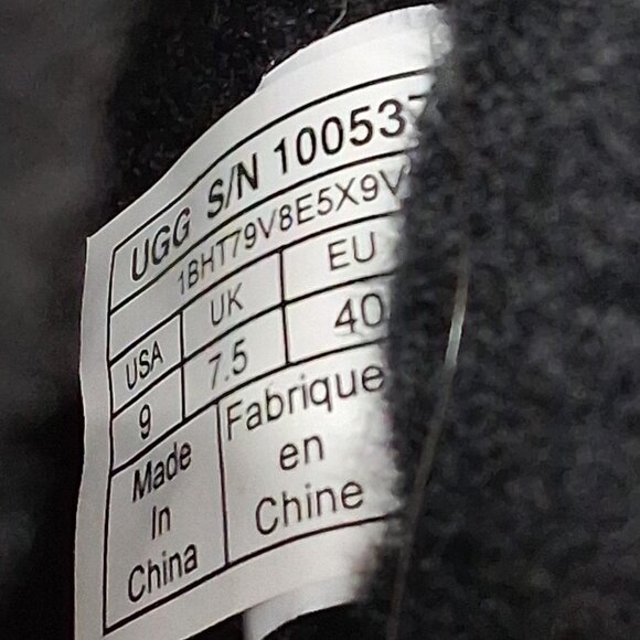 UGG Women’s Sutter Black Suede Tall Buckle Boots – Size 9 (Style #100537) - Picture 7 of 7